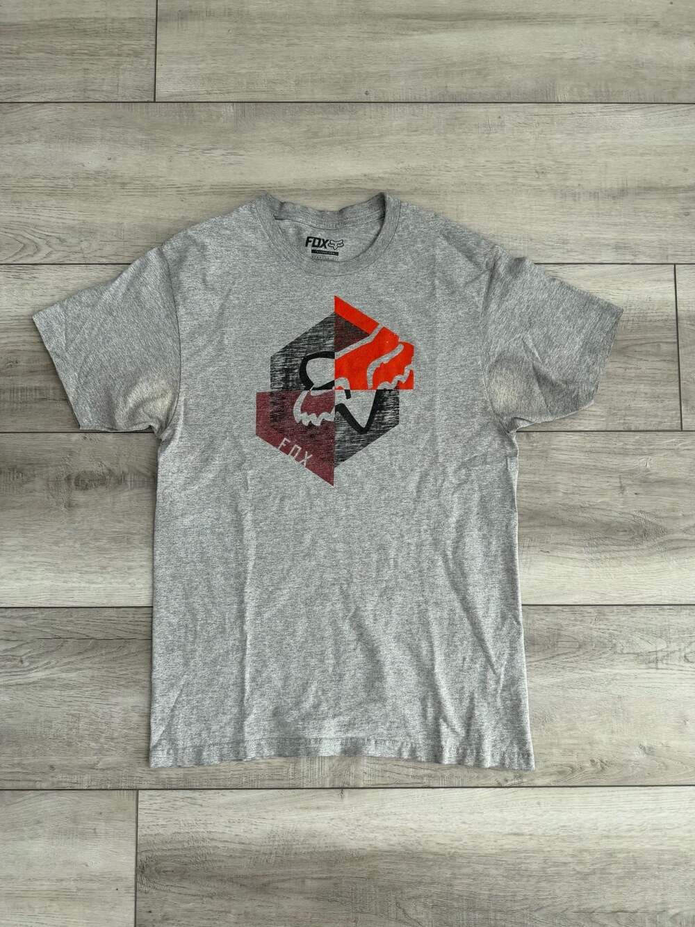 Fox Racing Heather Gray Graphic T-Shirt Regular Fit Men's